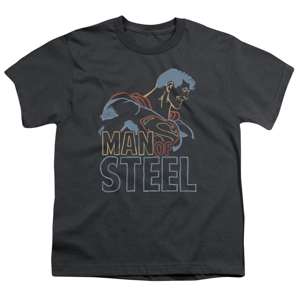 Superman Colored Lines Youth 18/1 100% Cotton SS T