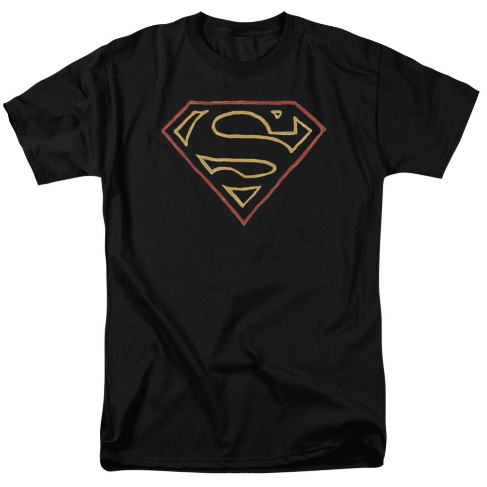 Superman Colored Shield Men's 18/1 Cotton SS T
