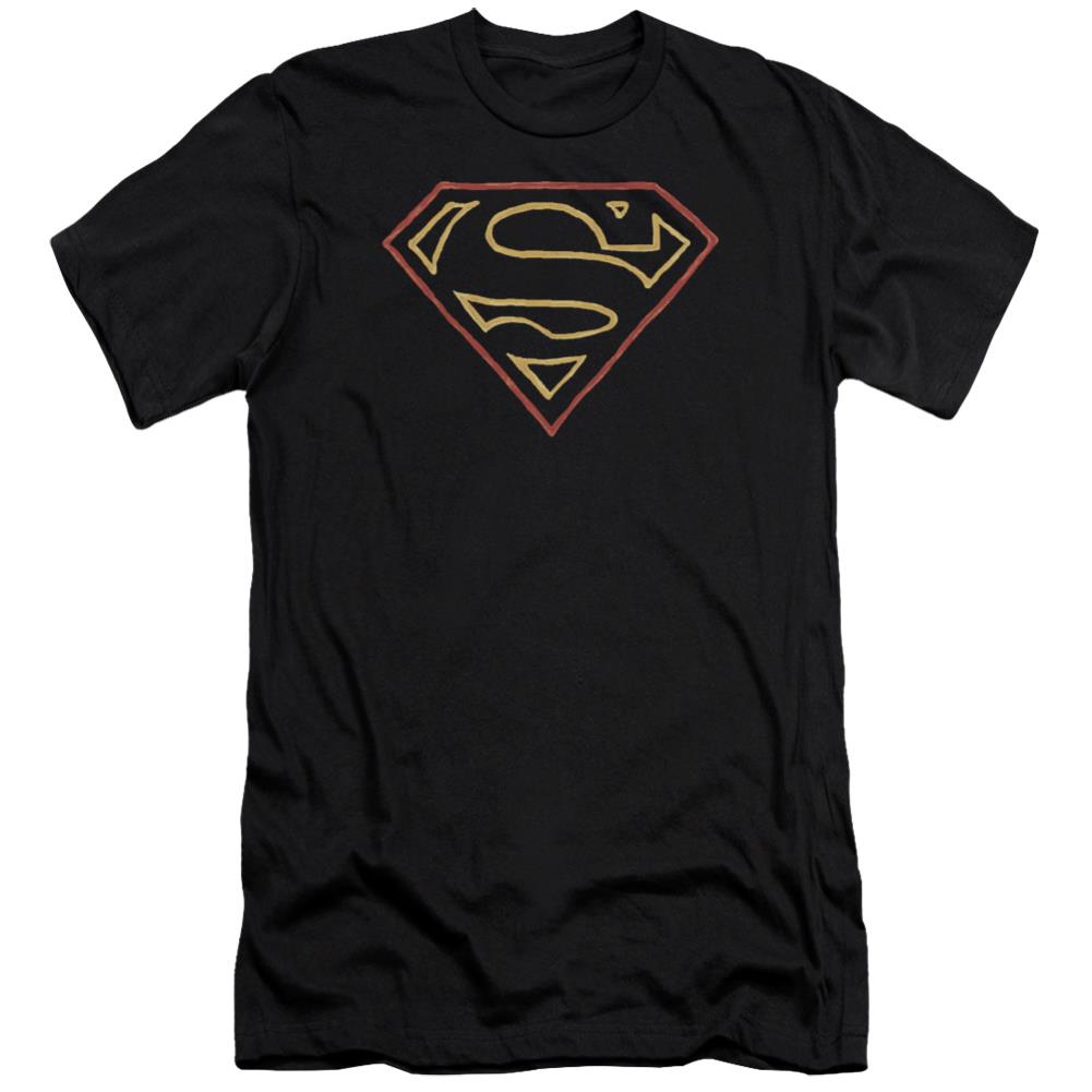 Superman Colored Shield Men's Ultra-Soft 30/1 Cotton Slim SS T