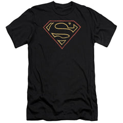 Superman Colored Shield Men's Ultra-Soft 30/1 Cotton Slim SS T