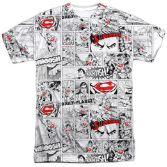 Superman Comic Page All Over Men's Regular Fit Polyester SS T