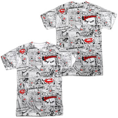 Superman Comic Page All Over Men's Regular Fit Polyester SS T