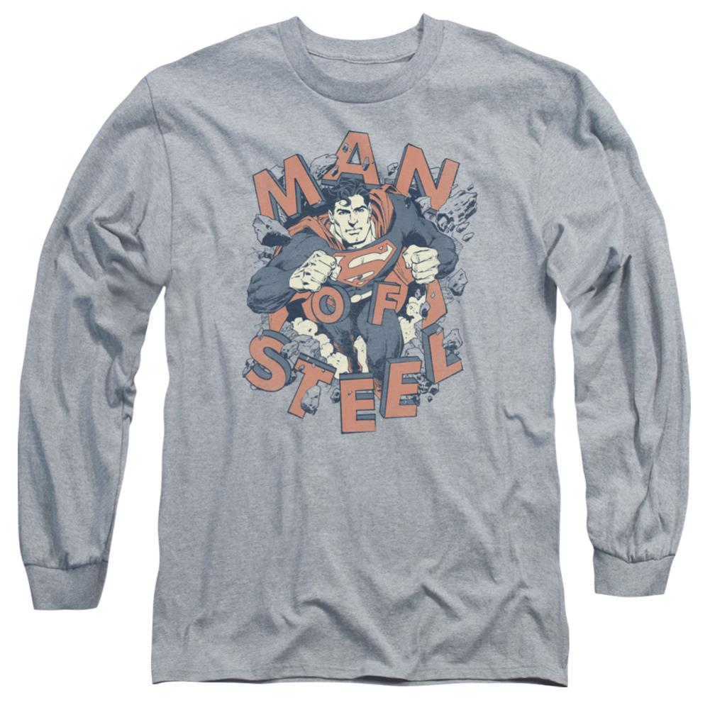 Superman Coming Through Men's 18/1 Cotton LS T