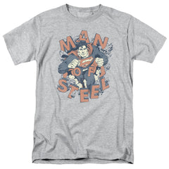 Superman Coming Through Men's 18/1 Cotton SS T