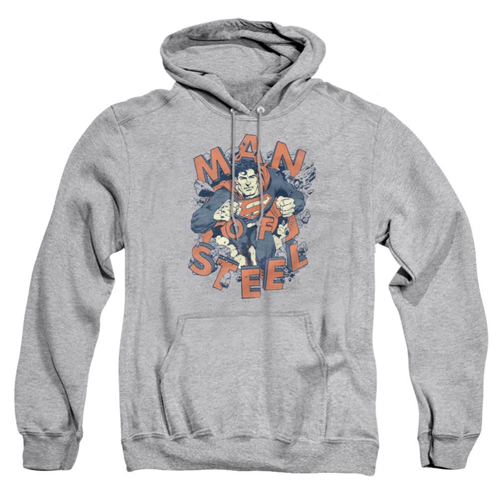 Superman Coming Through Men's Pull-Over 75 25 Poly Hoodie