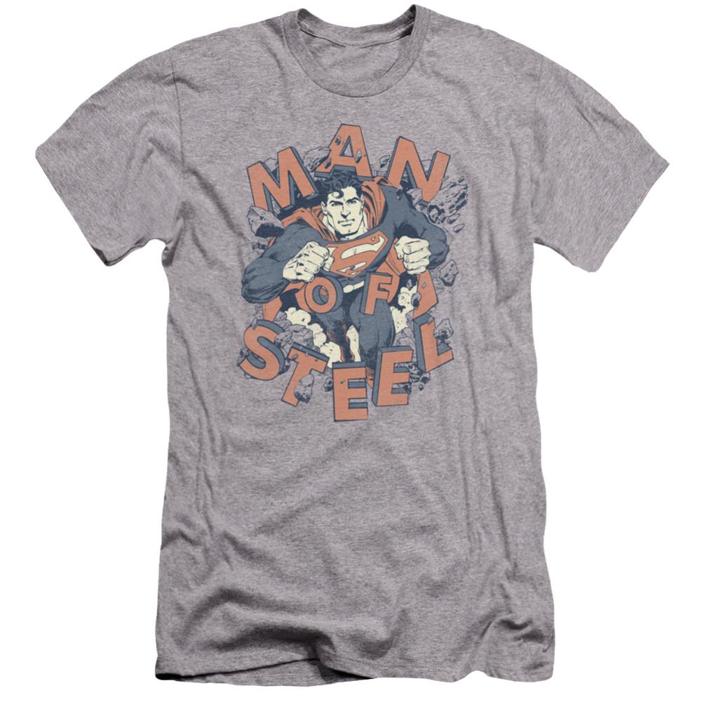 Superman Coming Through Men's Ultra-Soft 30/1 Cotton Slim SS T