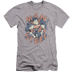 Superman Coming Through Men's Ultra-Soft 30/1 Cotton Slim SS T