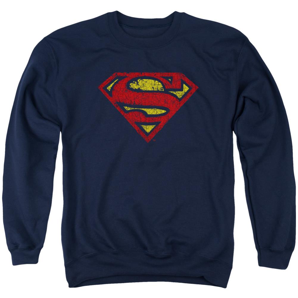 Superman Crackle S Men's Crewneck 50 50 Poly LS T