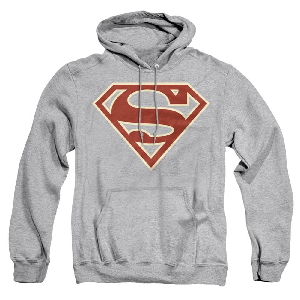 Superman Crimson & Cream Shield Men's Pull-Over 75 25 Poly Hoodie