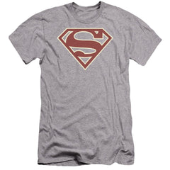 Superman Crimson & Cream Shield Men's Ultra-Soft 30/1 Cotton Slim SS T