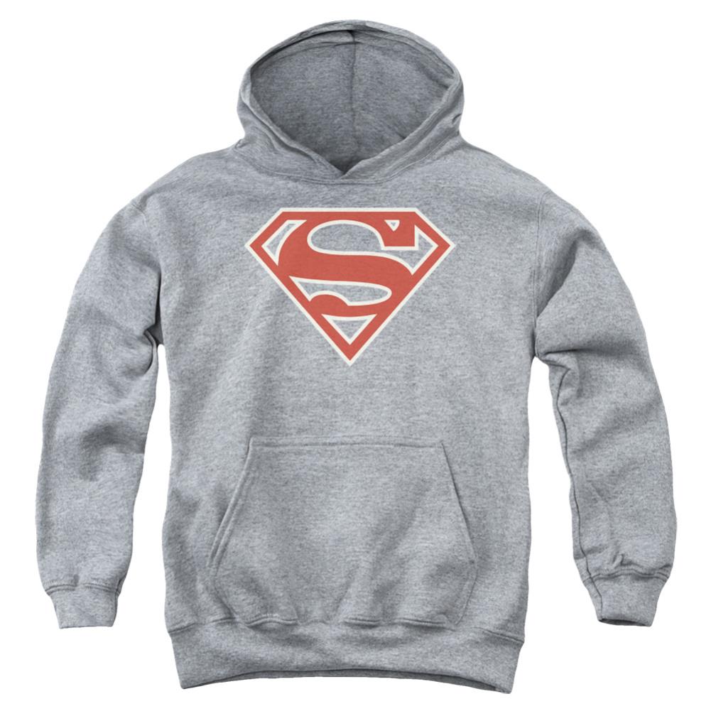 Superman Crimson & Cream Shield Youth Cotton Poly Pull-Over Hoodie