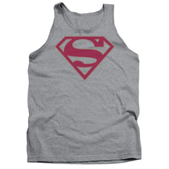 Superman Crimson & Gray Shield Men's 18/1 Cotton Tank Top