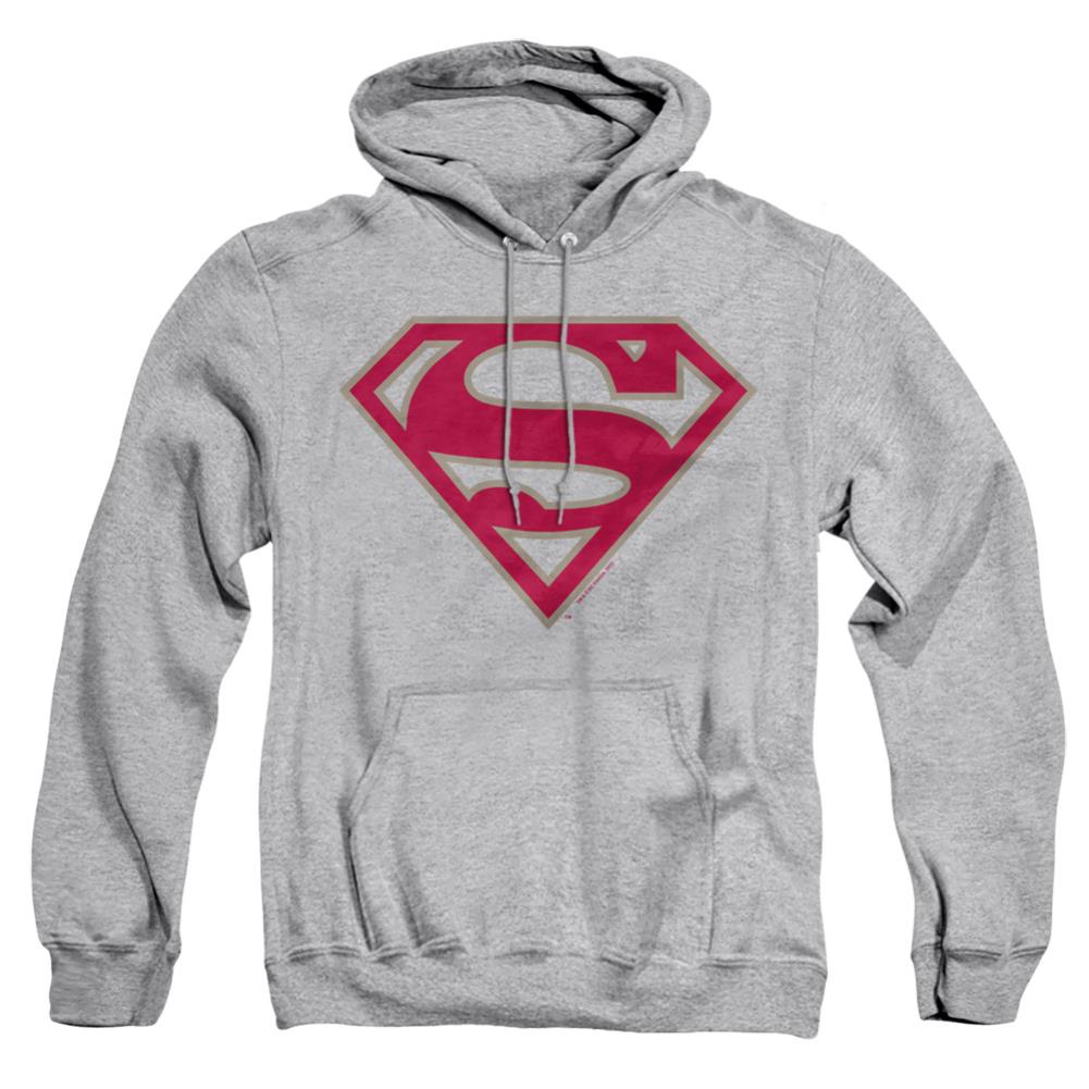 Superman Crimson & Gray Shield Men's Pull-Over 75 25 Poly Hoodie