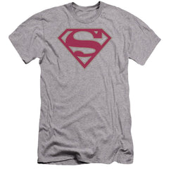 Superman Crimson & Gray Shield Men's Ultra-Soft 30/1 Cotton Slim SS T