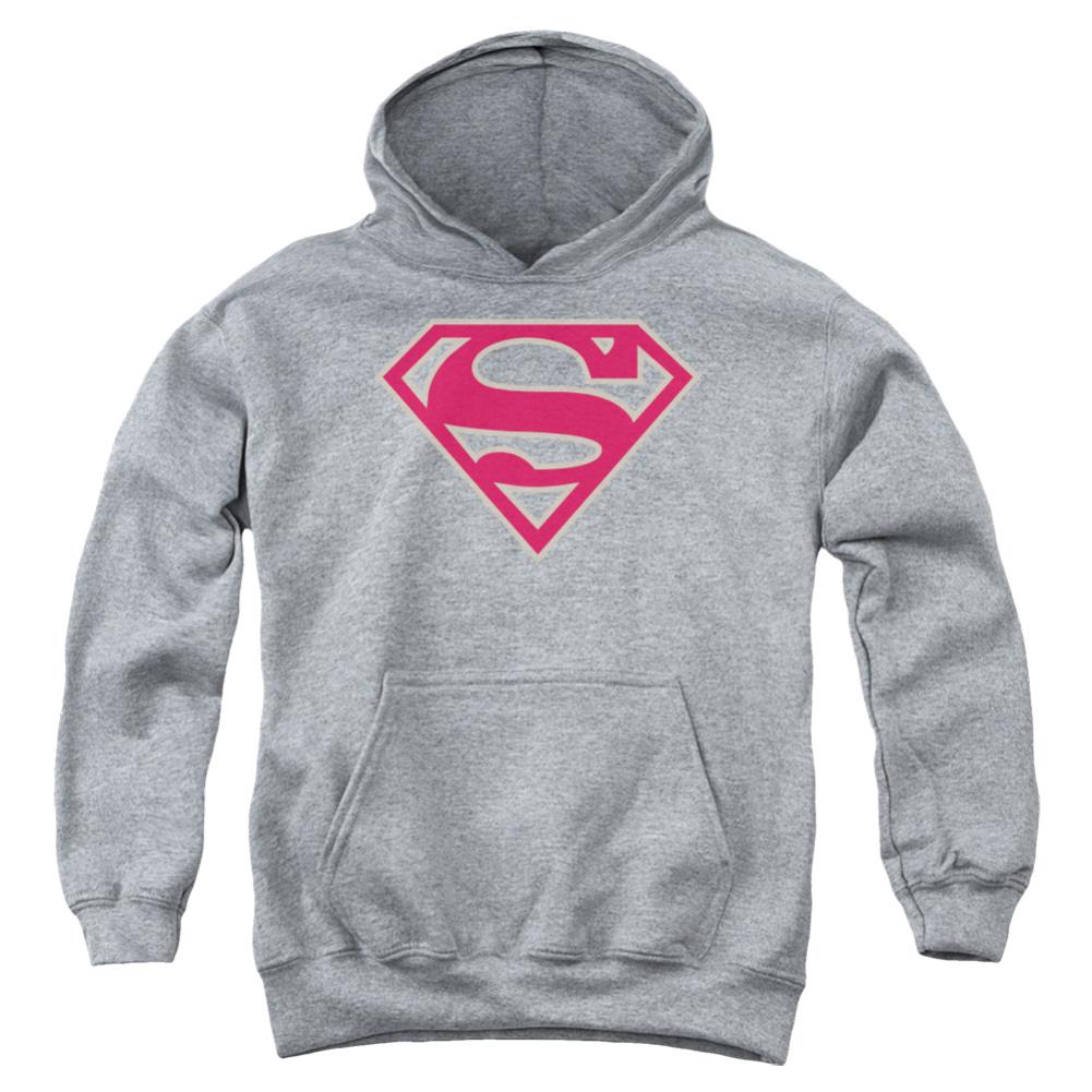 Superman Crimson & Gray Shield Youth Cotton Poly Pull-Over Hoodie