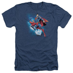 Superman Crystallize Men's 30/1 Heather 60 40 Poly SS T