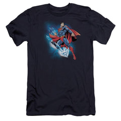 Superman Crystallize Men's Ultra-Soft 30/1 Cotton Slim SS T