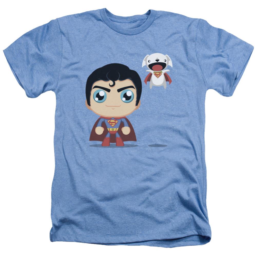 Superman Cute Superman Men's 30/1 Heather 60 40 Poly SS T