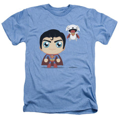 Superman Cute Superman Men's 30/1 Heather 60 40 Poly SS T