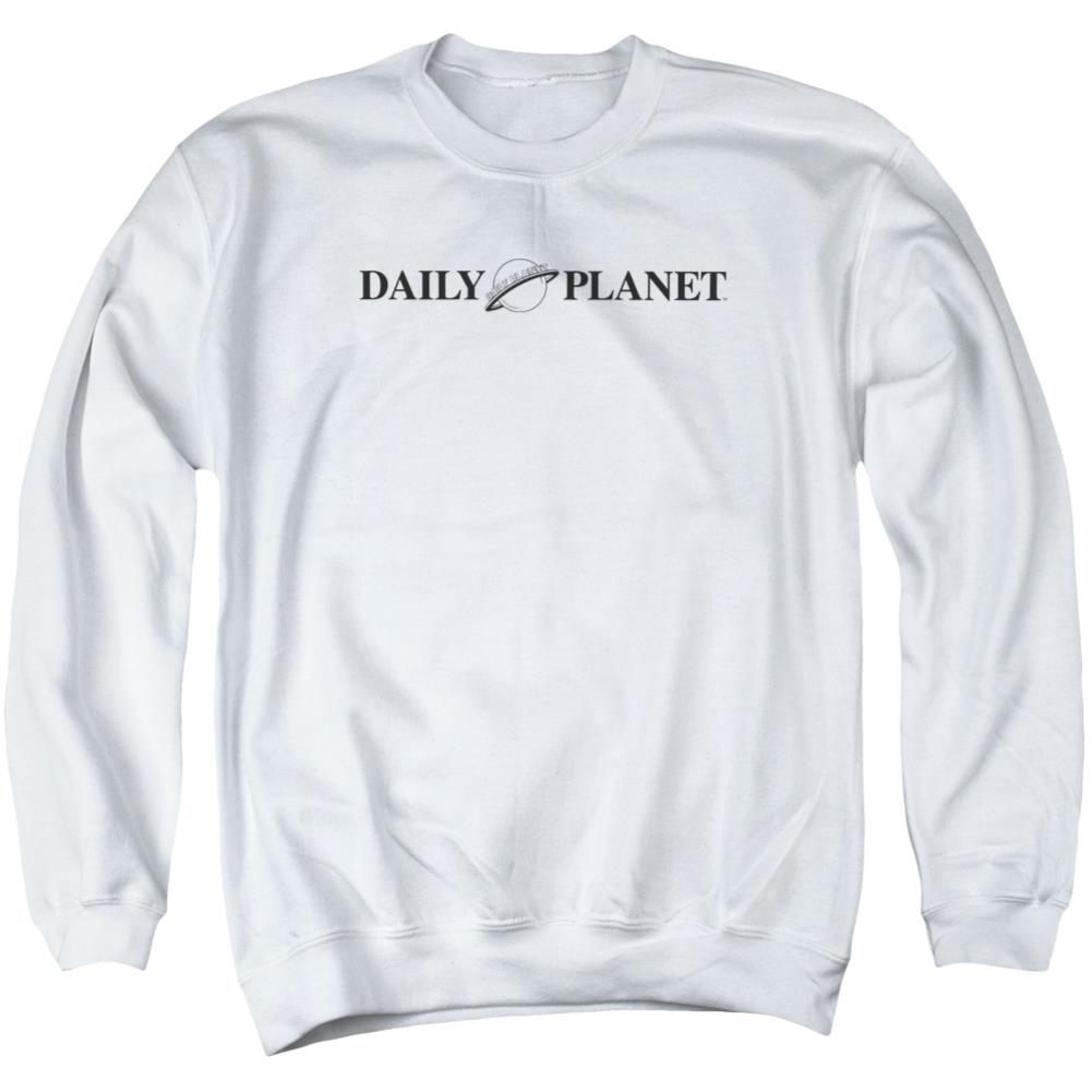Superman Daily Planet Logo Men's Crewneck 50 50 Poly LS T