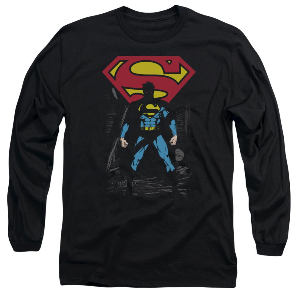 Superman Dark Alley Men's 18/1 Cotton LS T
