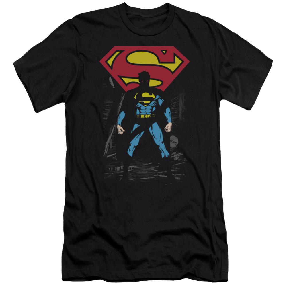 Superman Dark Alley Men's Ultra-Soft 30/1 Cotton Slim SS T