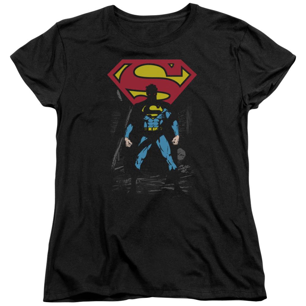 Superman Dark Alley Women's 18/1 Cotton SS T