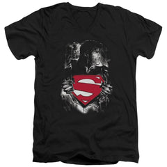 Superman Darkest Hour Men's 30/1 Cotton Slim V-Neck T