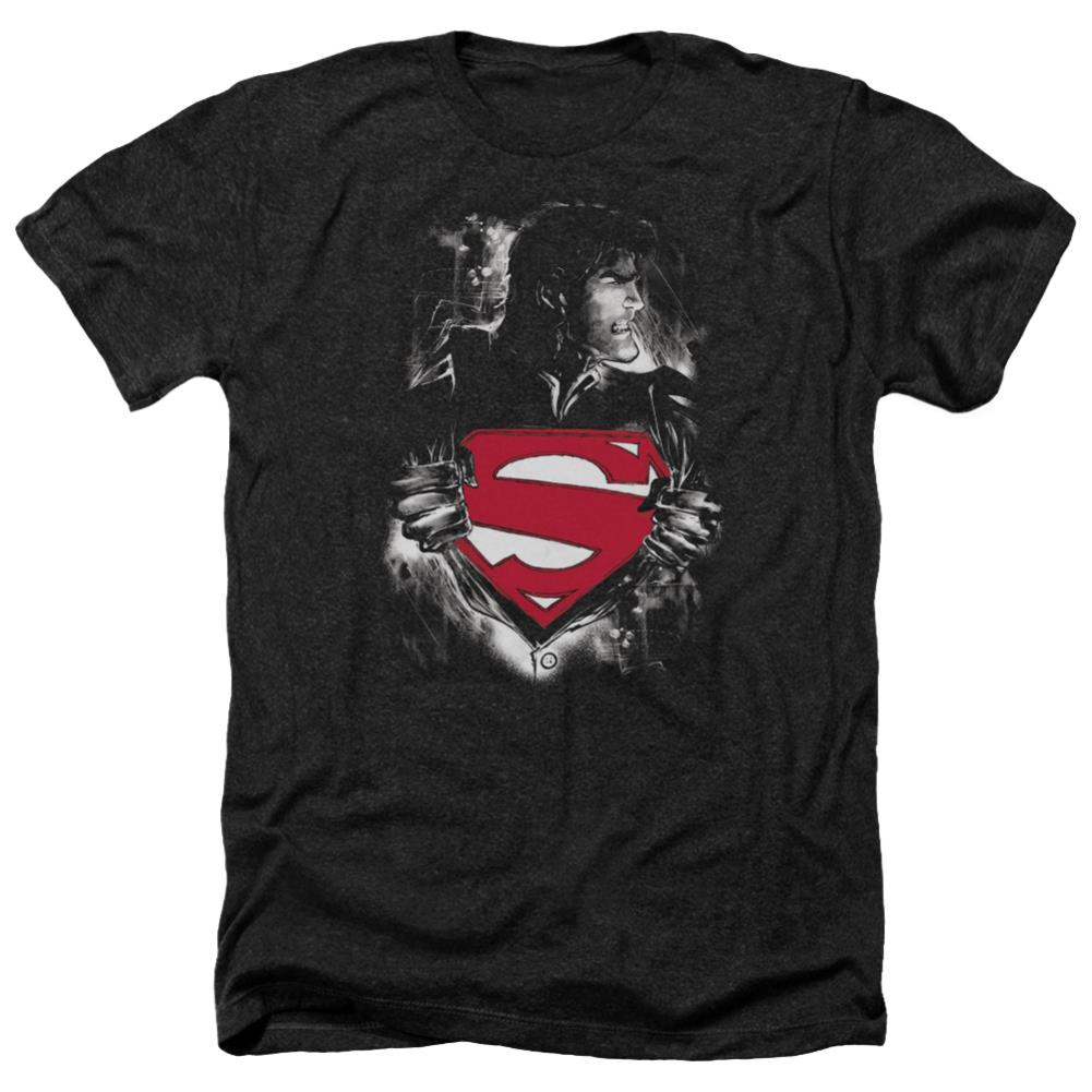 Superman Darkest Hour Men's 30/1 Heather 60 40 Poly SS T