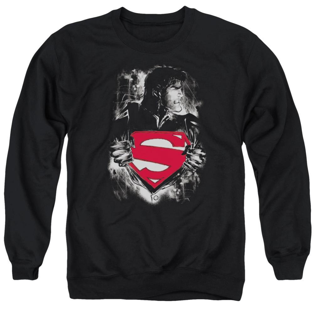 Superman Darkest Hour Men's Crewneck 50 50 Poly LS T
