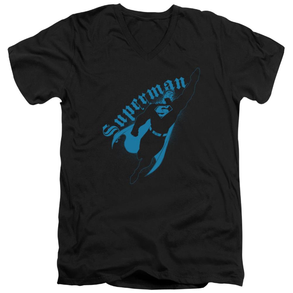 Superman Darkness Men's 30/1 Cotton Slim V-Neck T