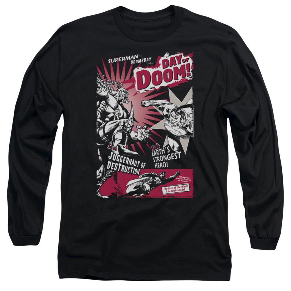 Superman Day Of Doom Men's 18/1 Cotton LS T