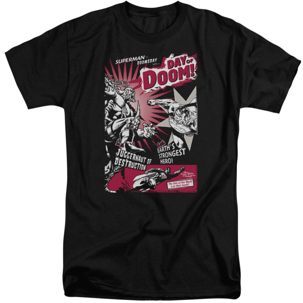 Superman Day Of Doom Men's 18/1 Tall Cotton SS T
