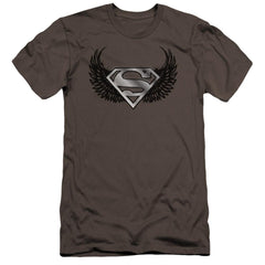 Superman Dirty Wings Men's Ultra-Soft 30/1 Cotton Slim SS T