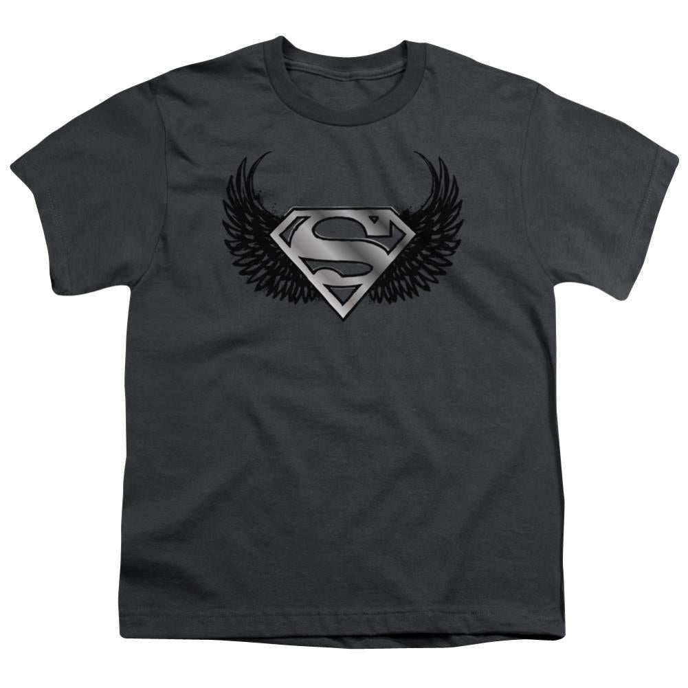 Superman Dirty Wings Youth 18/1 100% Cotton SS T