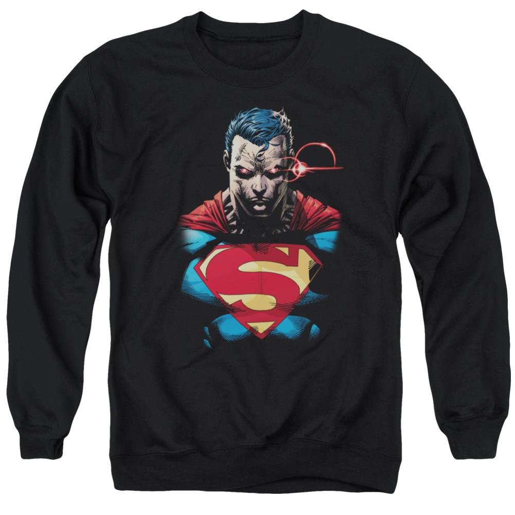 Superman Displeased Men's Crewneck 50 50 Poly LS T