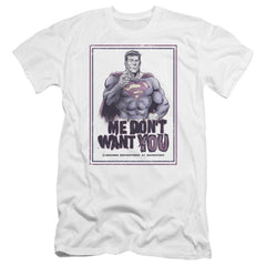 Superman Dont Want You Men's Ultra-Soft 30/1 Cotton Slim SS T
