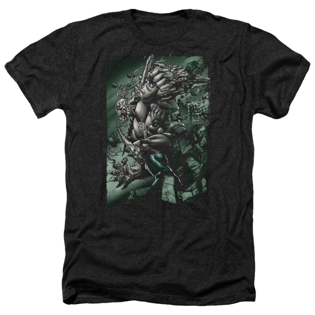 Superman Doomsday Destruction Men's 30/1 Heather 60 40 Poly SS T