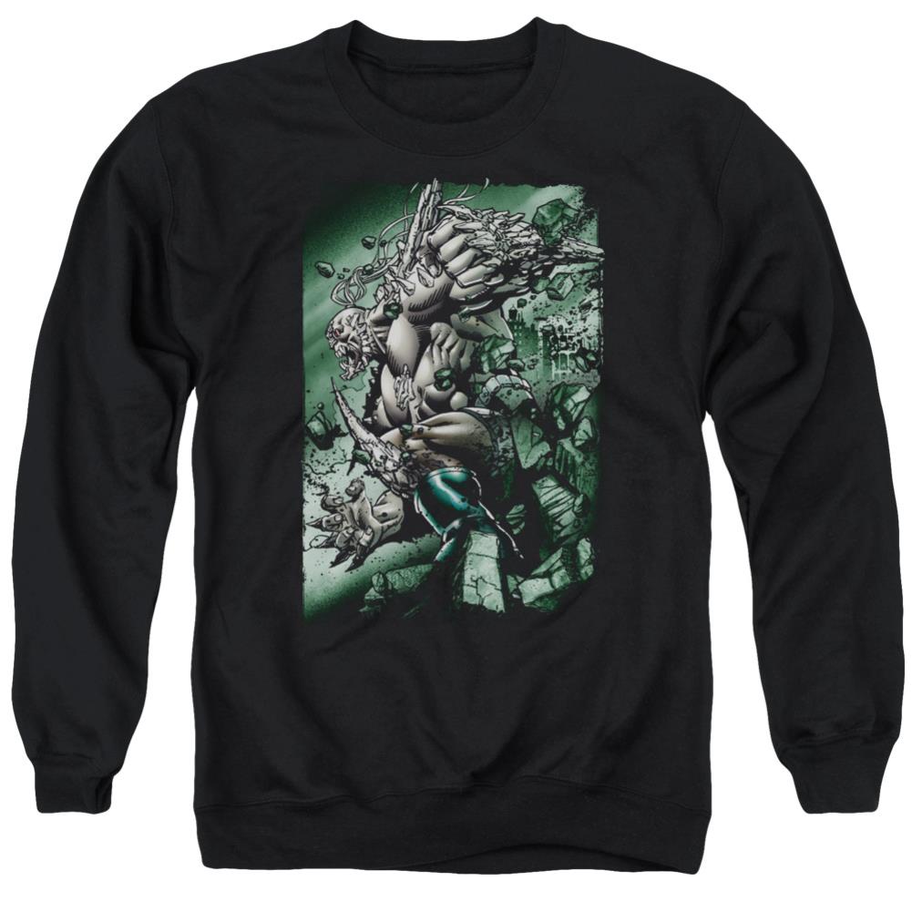 Superman Doomsday Destruction Men's Crewneck 50 50 Poly LS T