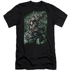 Superman Doomsday Destruction Men's Ultra-Soft 30/1 Cotton Slim SS T