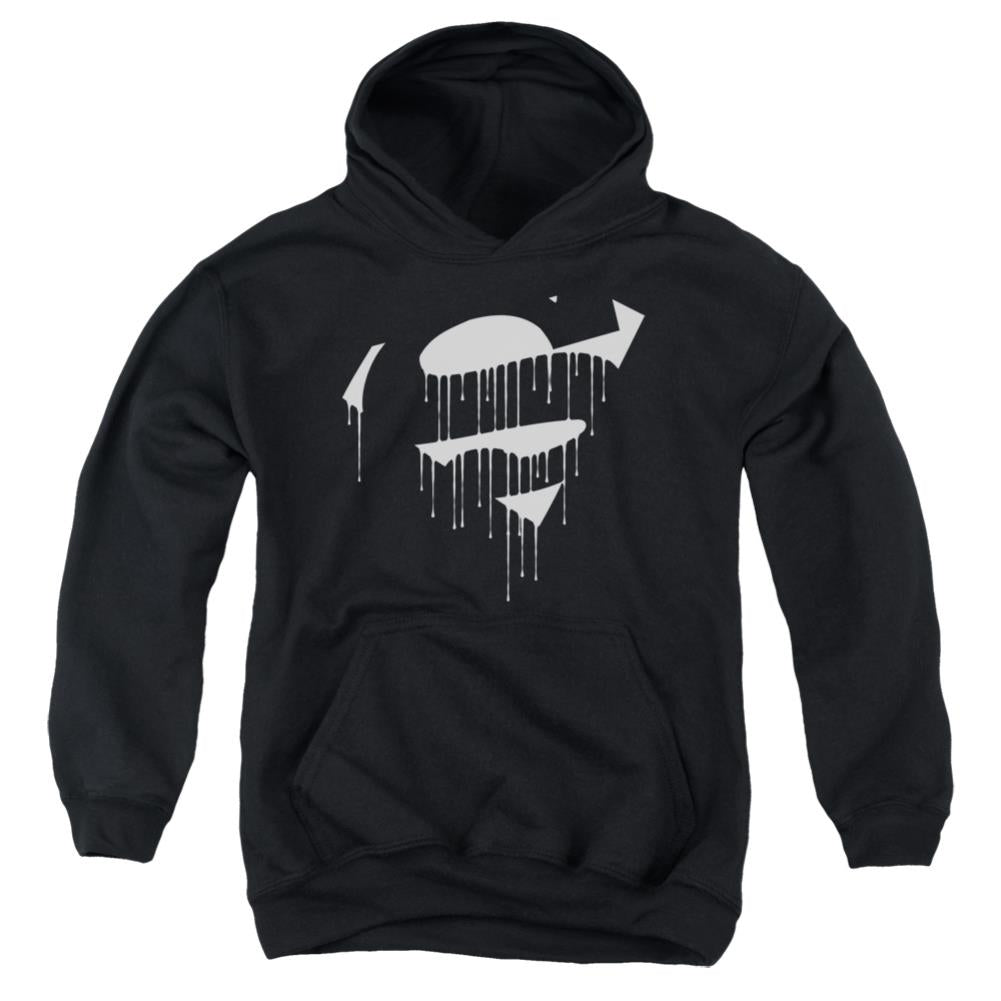 Superman Dripping Shield Youth Cotton Poly Pull-Over Hoodie