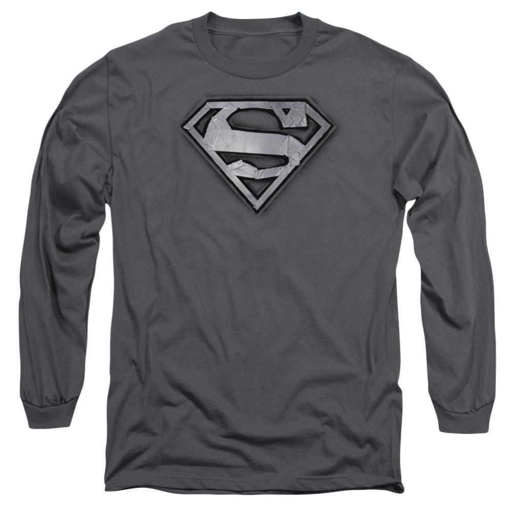 Superman Duct Tape Shield Men's 18/1 Cotton LS T
