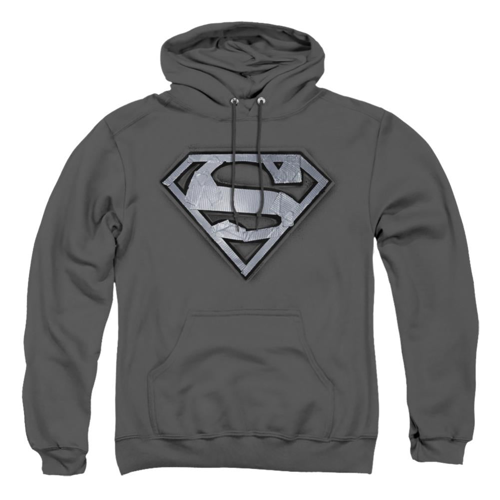 Superman Duct Tape Shield Men's Pull-Over 75 25 Poly Hoodie