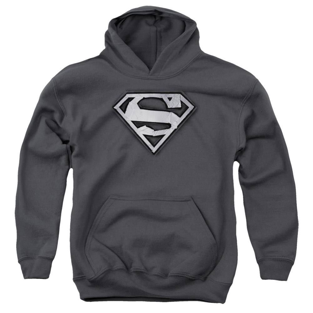 Superman Duct Tape Shield Youth Cotton Poly Pull-Over Hoodie