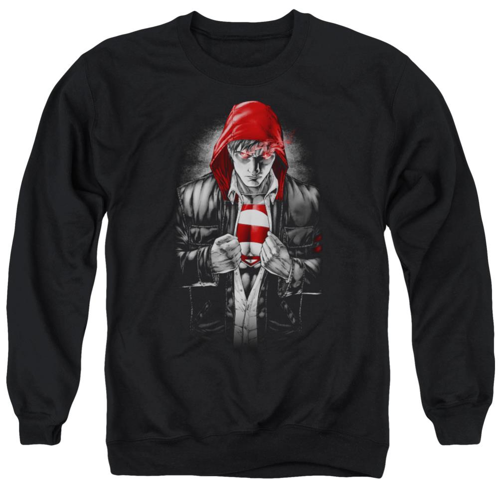 Superman Earth One Men's Crewneck 50 50 Poly LS T