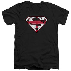 Superman English Shield Men's 30/1 Cotton Slim V-Neck T