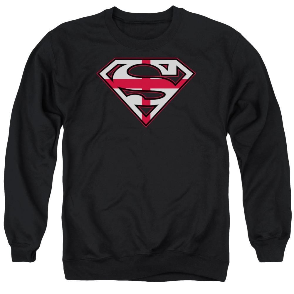 Superman English Shield Men's Crewneck 50 50 Poly LS T