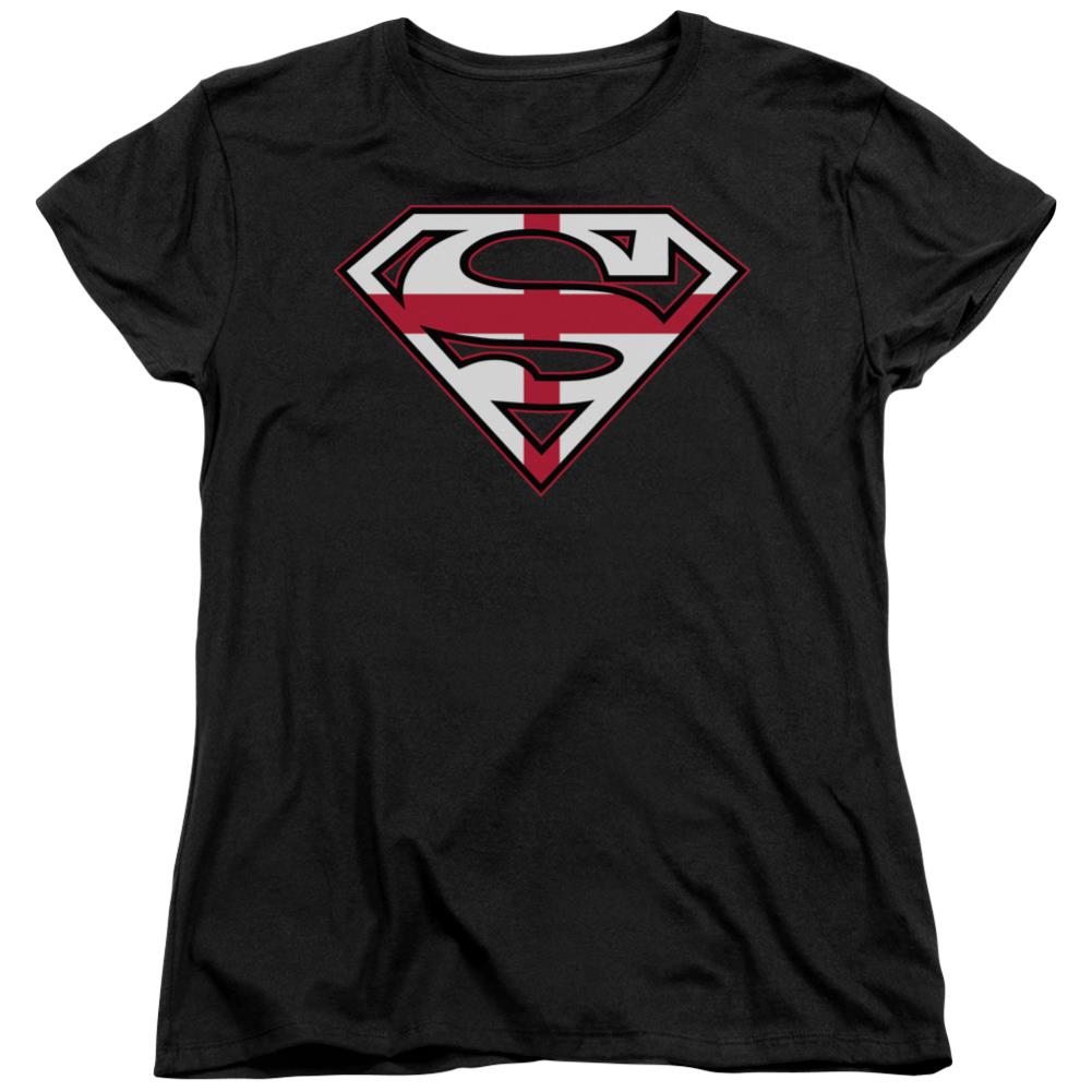 Superman English Shield Women's 18/1 Cotton SS T