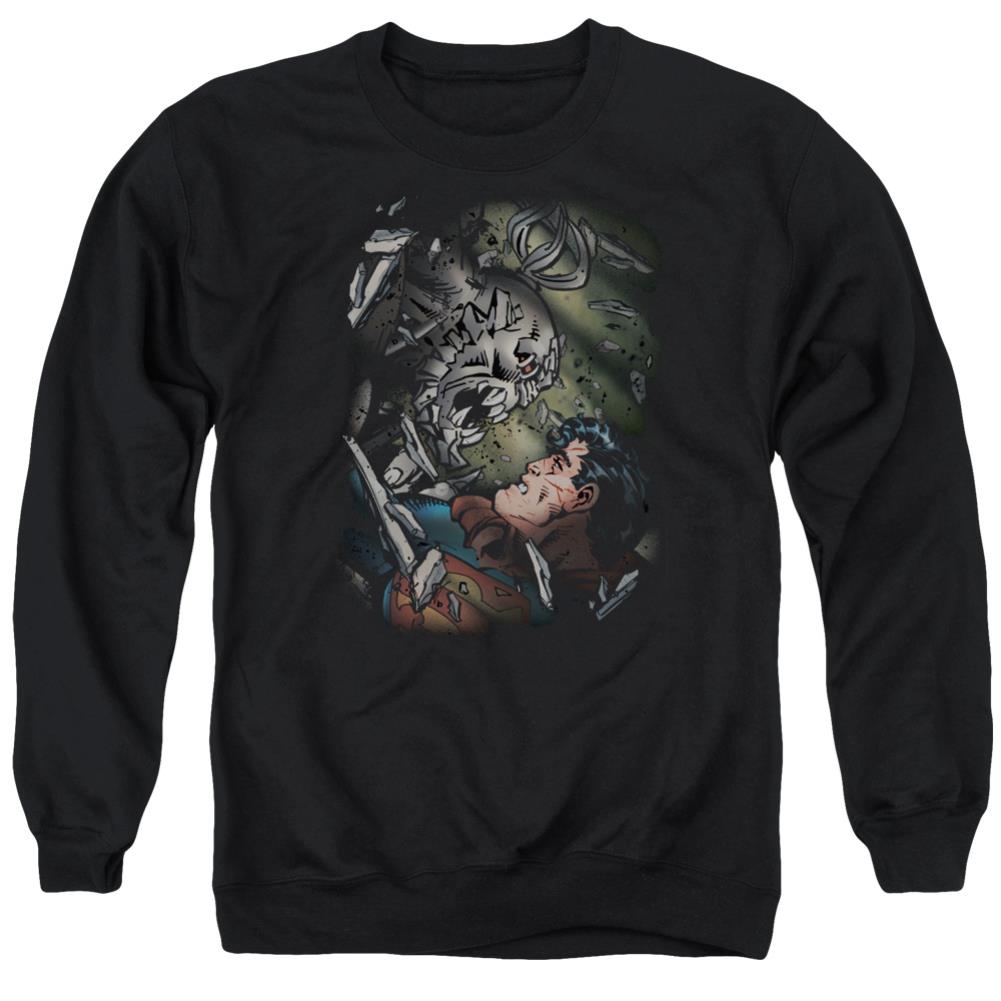 Superman Epic Battle Men's Crewneck 50 50 Poly LS T