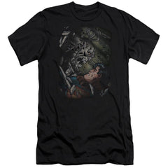 Superman Epic Battle Men's Ultra-Soft 30/1 Cotton Slim SS T